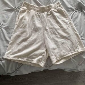 H&M White Athletic Shorts with Elastic Waistband